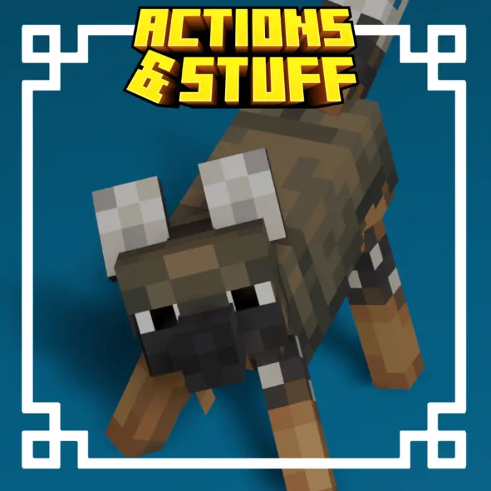 Blocky wolf with new brown and black texture