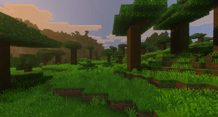 Lush forest biome with enhanced textures