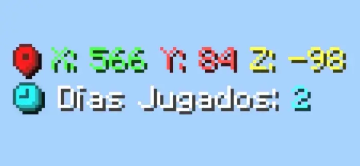 Colorful coordinates and days display overlay