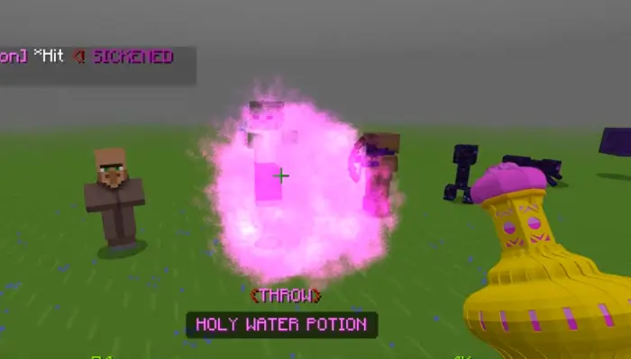 Throwing a holy water potion at enemies
