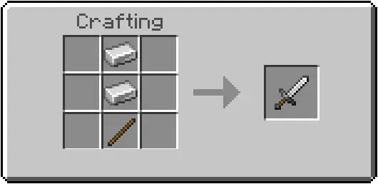ALT Crafting recipe for an iron sword