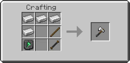 Crafting recipe for a custom battle axe