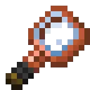 Pixel art of a magnifying glass tool