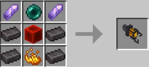 Crafting recipe for a 3D gravity gun