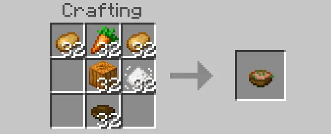 Crafting recipe for a new food bowl