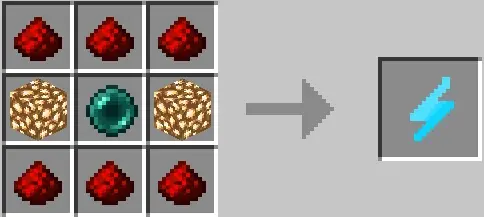 Crafting recipe for a blue lightning item