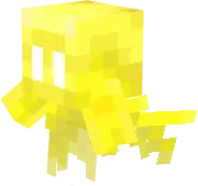 Glowing yellow pixelated cave creature