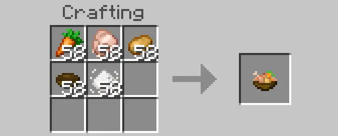 Crafting recipe for a new food bowl item