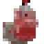 Pixelated red and white rubber duck