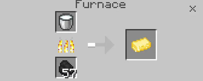 Milk bucket smelting into cheese block
