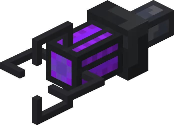 3D pixelated gravity gun with purple core