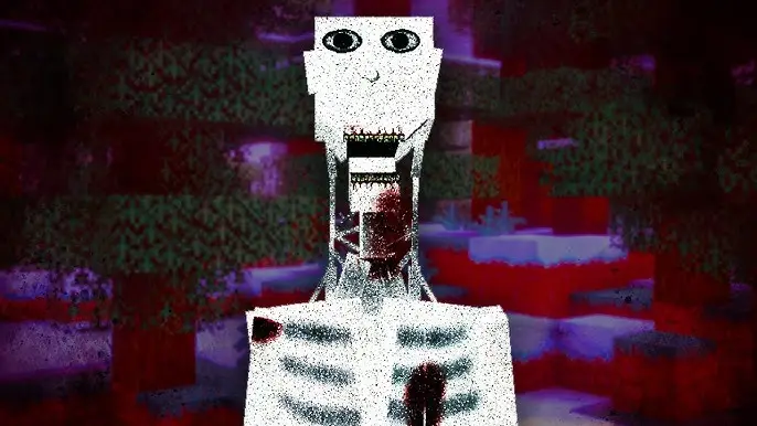Sinister skeletal creature in a dark forest