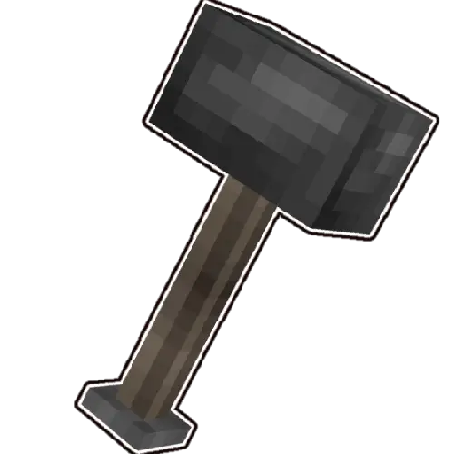 Blocky 3D warhammer with dark handle