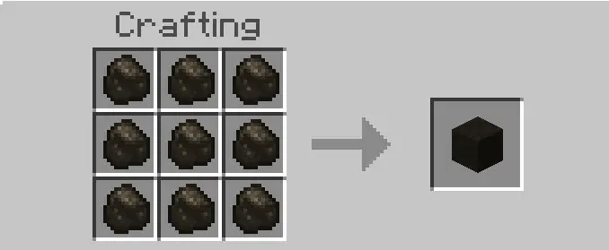 ALT Crafting small fuel pieces into a block