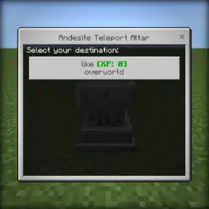 Teleport altar destination selection screen