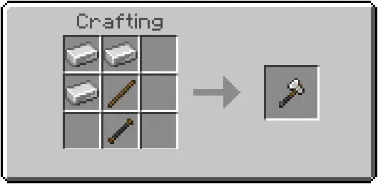 Crafting recipe for a metal axe