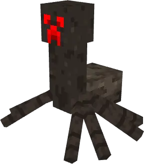 Blocky underground creature with red eyes