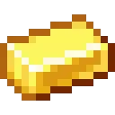 Pixel art gold ingot on a black background