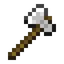 Pixelated battle axe with wooden handle