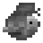 Pixelated rubber duck icon in grayscale
