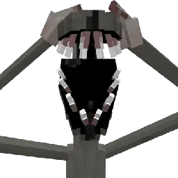 Blocky creature with large open mouth