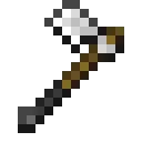 Pixelated battle axe with wooden handle