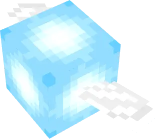 Glowing blue cube with icy wings