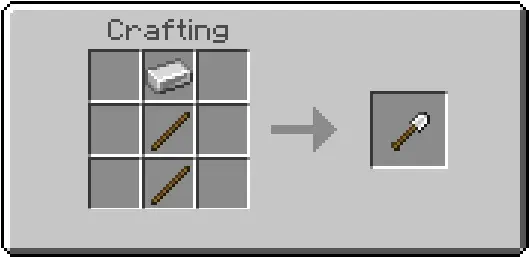 Iron shovel crafting recipe in grid