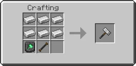 Hammer crafting recipe with unique items