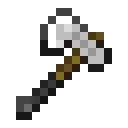 Pixelated metal axe with a wooden handle