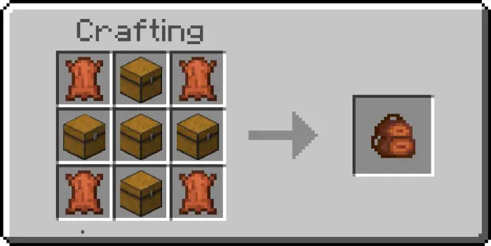 Crafting recipe for a brown backpack