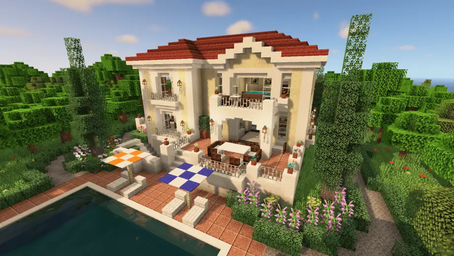 Small Mediterranean Style Villa Map For Minecraft