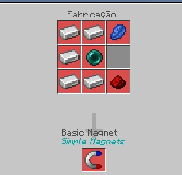 Crafting recipe for a Basic Magnet item