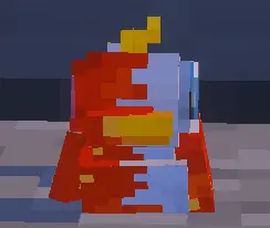 Pixel art rubber duck with red and white skin