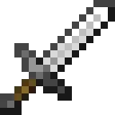 Pixelated silver sword with brown hilt