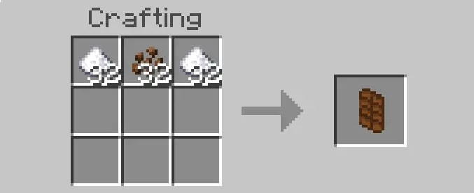 Crafting recipe for a chocolate bar