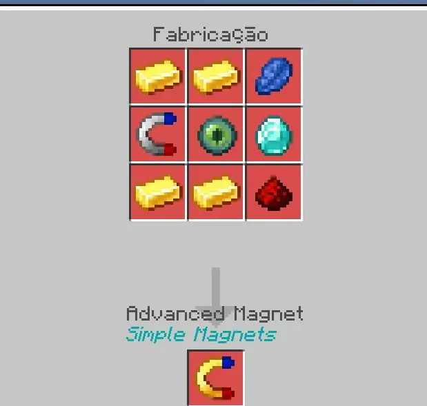 Crafting recipe for an advanced magnet item