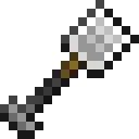 Pixelated silver shovel with a dark handle