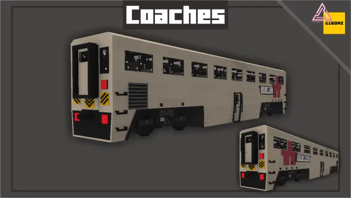 Blocky Brown Streak train coach models