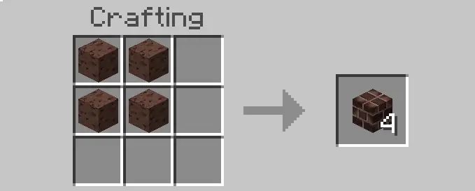 Crafting four fuel blocks into four bits