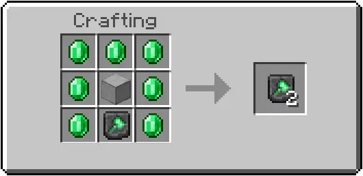 Emerald tool crafting recipe in mod menu