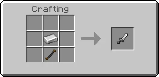 Iron sword crafting recipe in modded UI