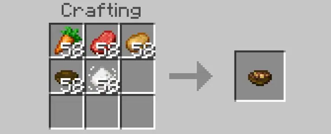 Crafting recipe for new food item