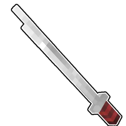 Pixelated silver sword with red hilt
