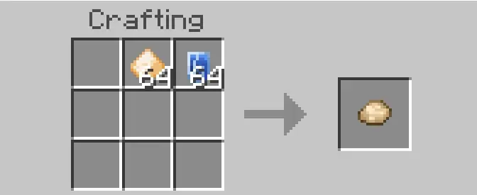 Crafting recipe with sugar and blue item