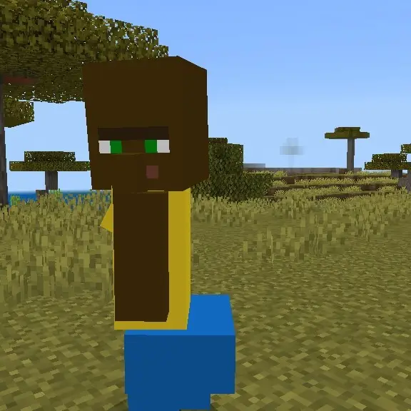 Blocky villager with curvy body variant