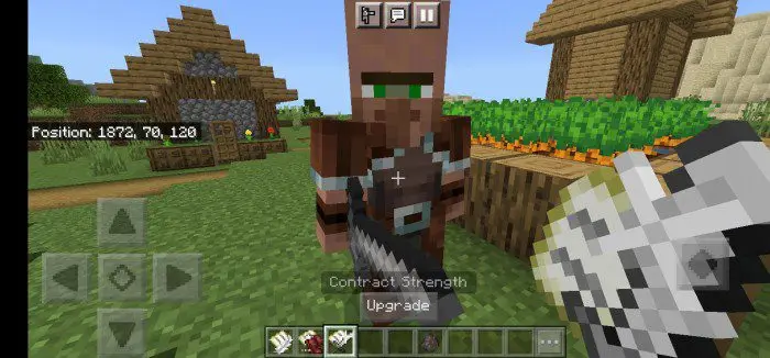 Armored villager with upgrade option shown