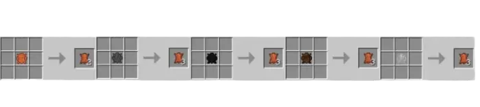 Bear pelt crafting recipes in grid format