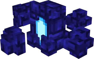 Glowing blue crystal cluster structure