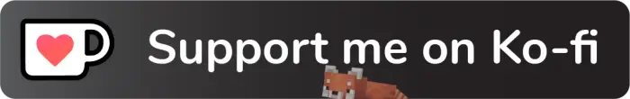 Ko-fi support banner with a pixel fox